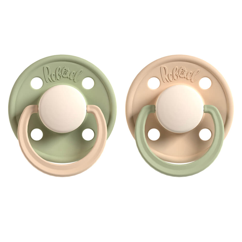 rebael-rebael-pacifier-2-pack-size-2 Cloudy Pearly Lion/Dusty Pearly Dolphin